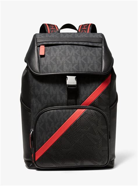 michael kors outlet cooper logo stripe and faux leather backpack|Cooper Logo Backpack .